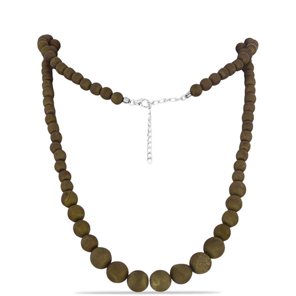 Collar de Plata con Drusa Dorada 1 