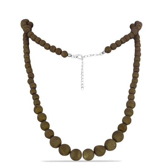 Collar de Plata con Drusa Dorada