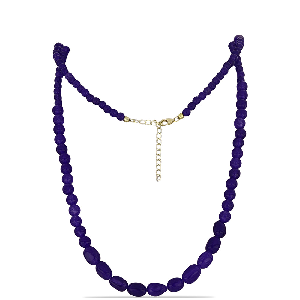 Collar de Plata Bañada en Oro con Ágata Púrpura