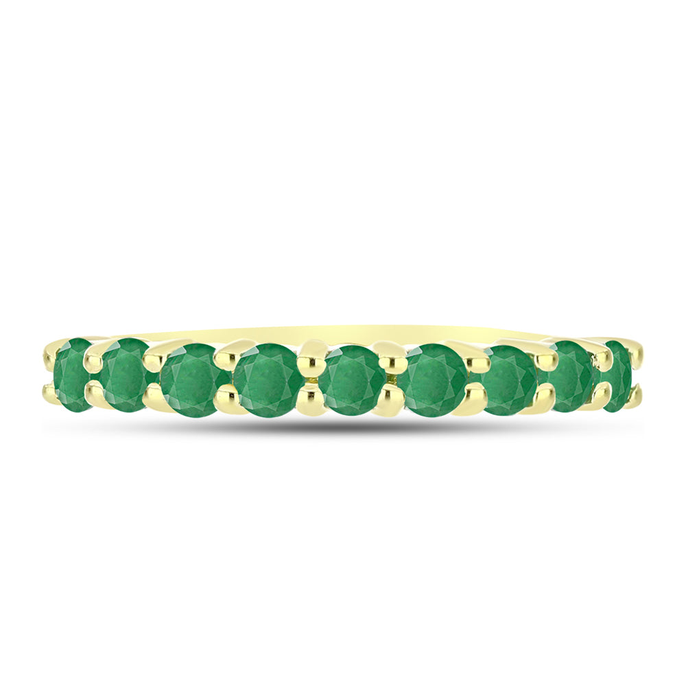 Anillo de Plata Bañada en Oro con Esmeralda de Brasil
