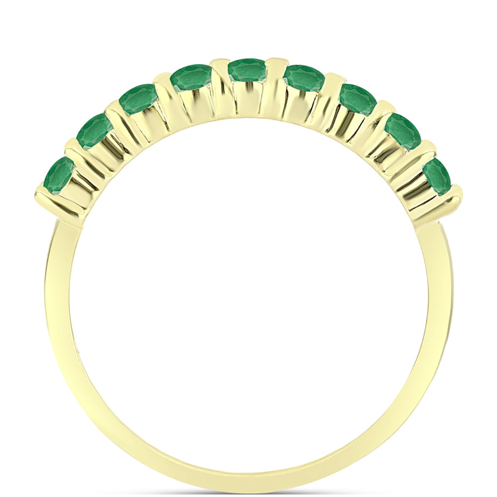 Anillo de Plata Bañada en Oro con Esmeralda de Brasil