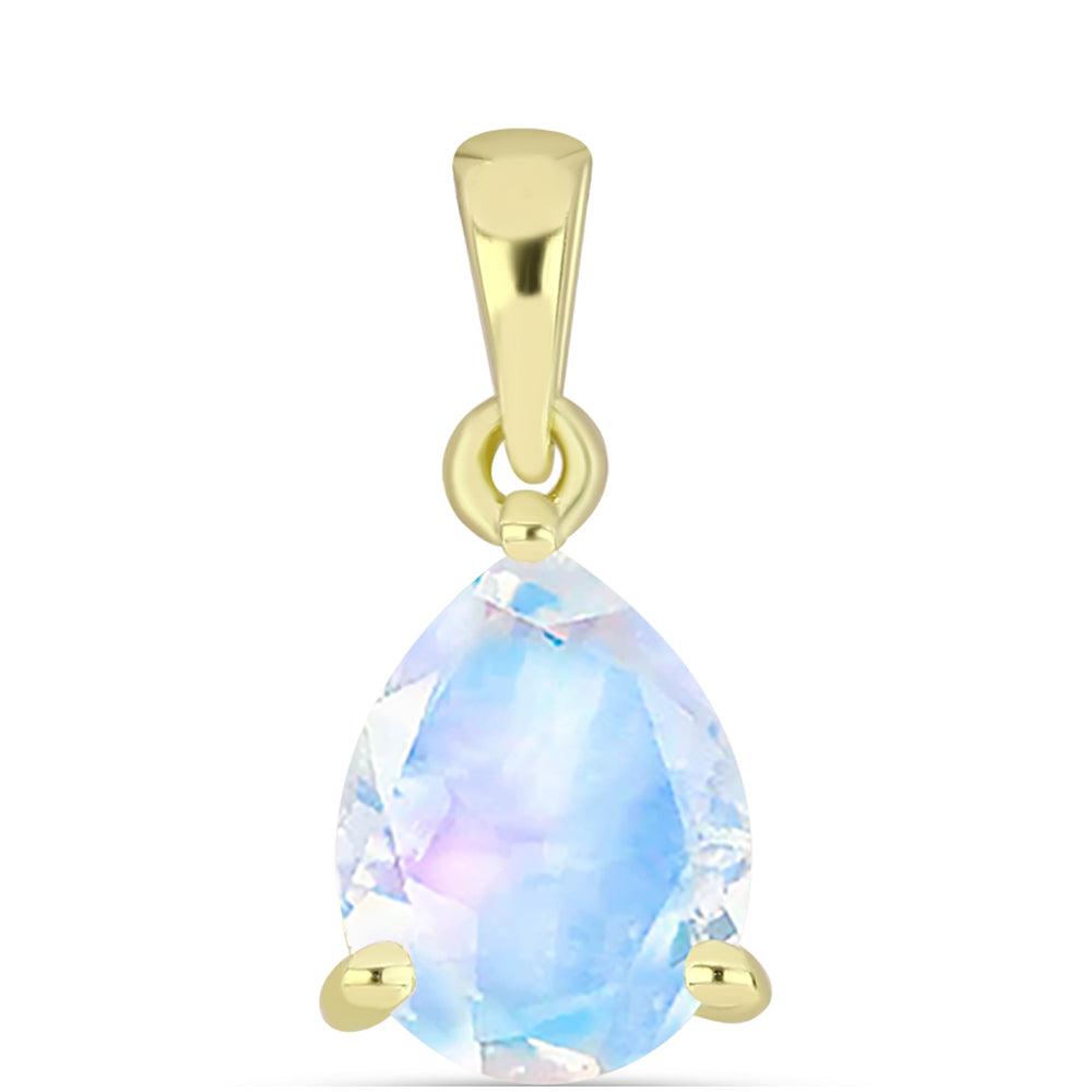 Colgante de Plata Bañada en Oro con Piedra Lunar Arco Iris 1 