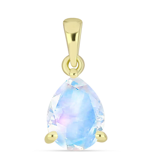 Colgante de Plata Bañada en Oro con Piedra Lunar Arco Iris