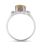Anillo de Plata con Drusa Dorada y Topacio Blanco