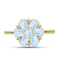 Anillo de Plata Bañada en Oro con Piedra Lunar Arco Iris