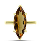 Anillo de Plata Bañada en Oro con Cuarzo Coñac
