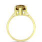 Anillo de Plata Bañada en Oro con Cuarzo Coñac