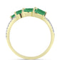 Anillo de Plata Bañada en Oro con Esmeralda de Brasil y Topacio Blanco