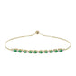 Pulsera de Plata Bañada en Oro con Esmeralda de Brasil y Topacio Blanco