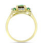 Anillo de Plata Bañada en Oro con Esmeralda de Brasil y Topacio Blanco