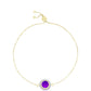 Pulsera de Plata Bañada en Oro con Ágata Púrpura y Topacio Blanco