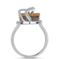 Anillo de Plata con Drusa Dorada y Topacio Blanco