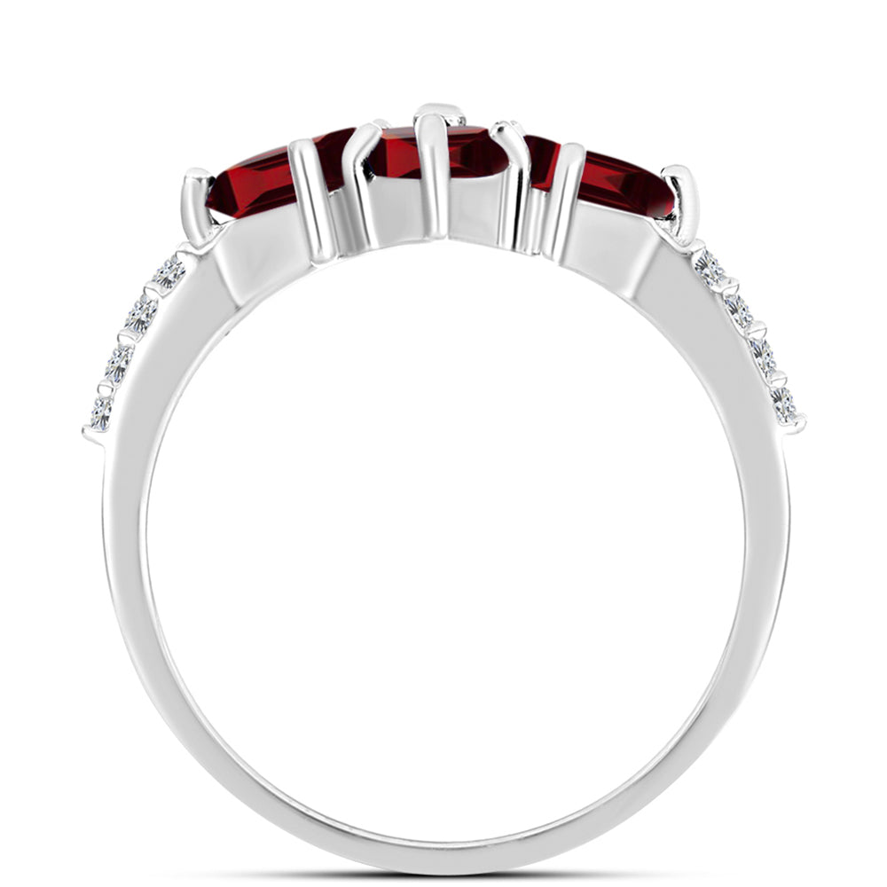 Anillo de Plata con Granate Barton y Topacio Blanco
