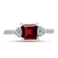 Anillo de Plata con Granate Barton y Topacio Blanco