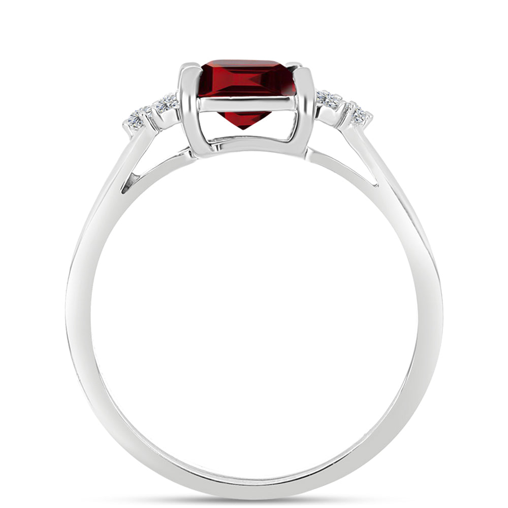 Anillo de Plata con Granate Barton y Topacio Blanco 2 