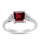 Anillo de Plata con Granate Barton y Topacio Blanco