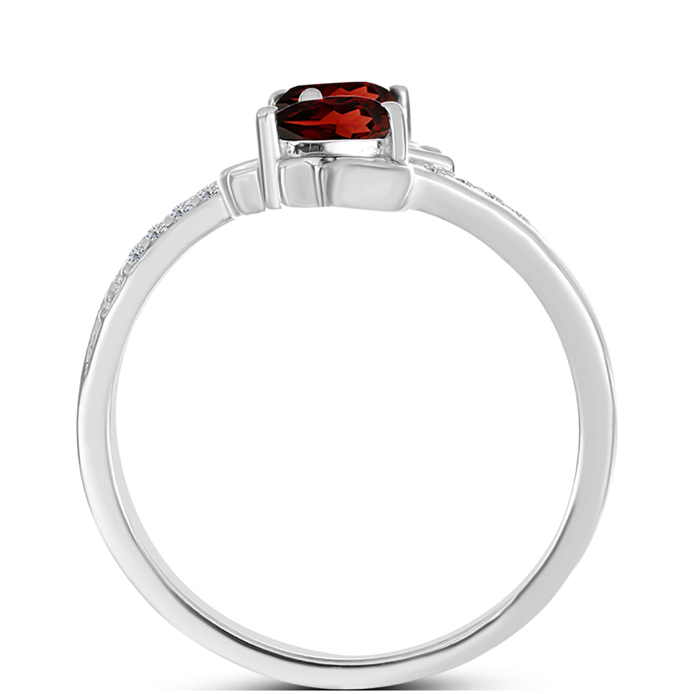 Anillo de Plata con Granate Barton y Topacio Blanco