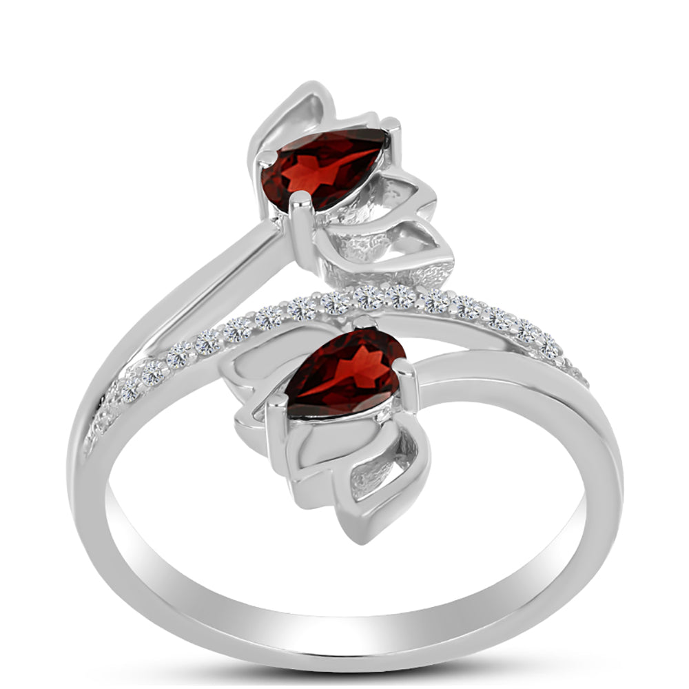 Anillo de Plata con Granate Barton y Topacio Blanco 3 