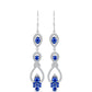 Pendientes de Plata con Zafiro Azul Australiano y Topacio Blanco