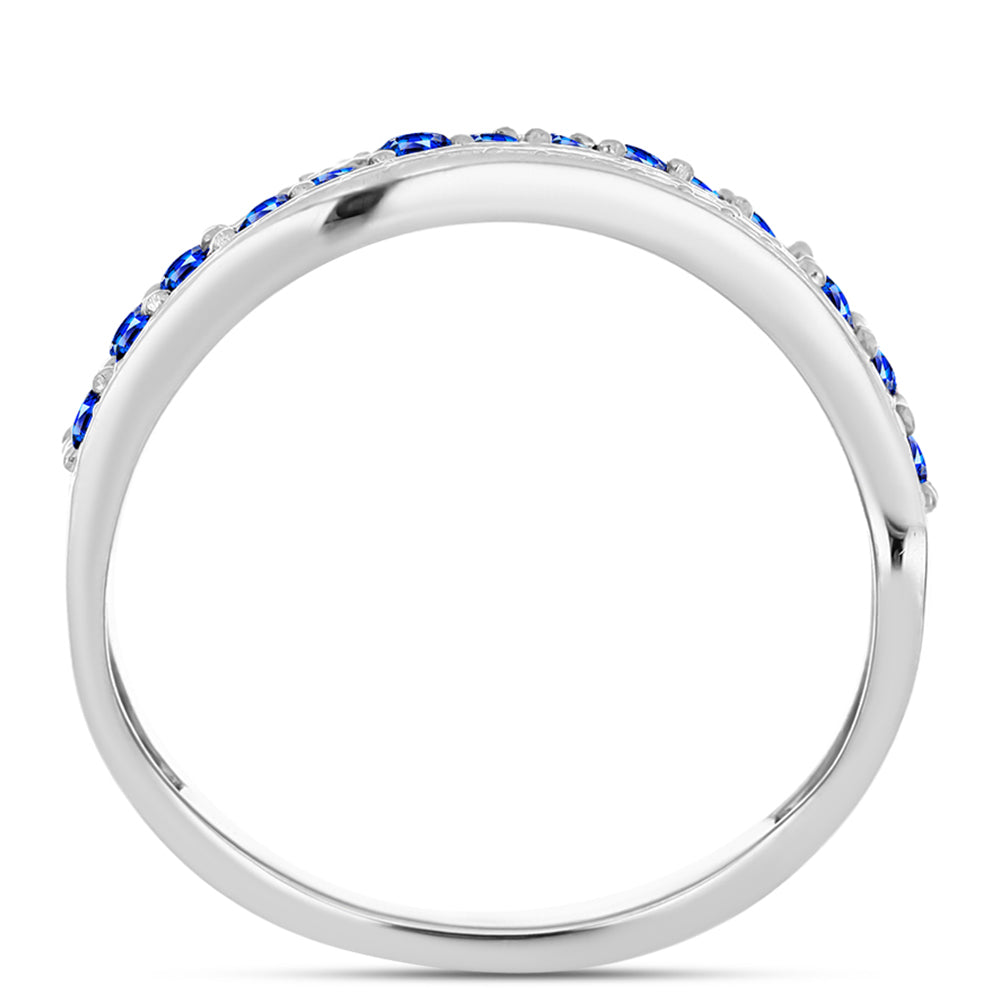Anillo de Plata con Zafiro Azul Australiano y Topacio Blanco