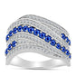 Anillo de Plata con Zafiro Azul Australiano y Topacio Blanco