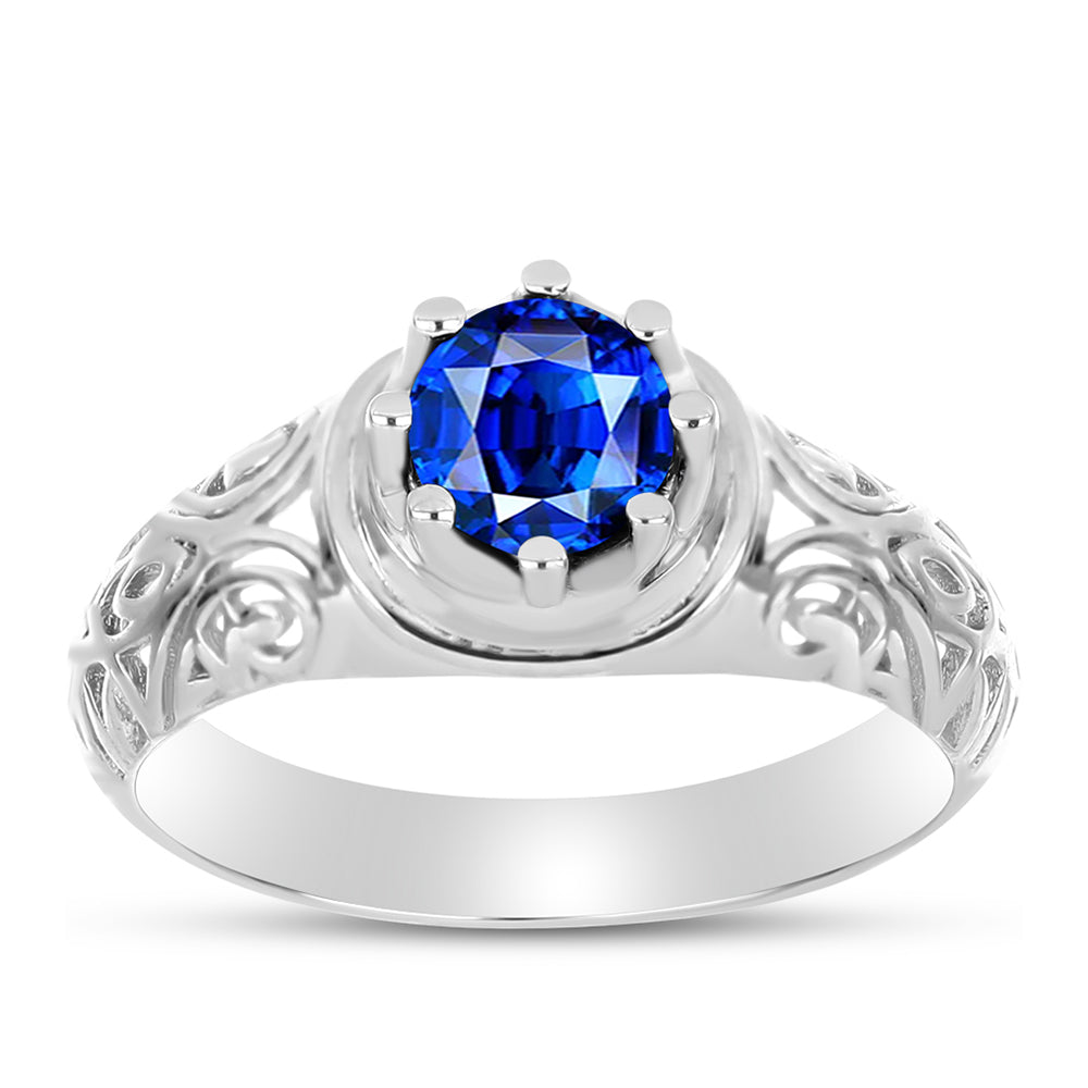 Anillo de Plata con Zafiro Azul Australiano