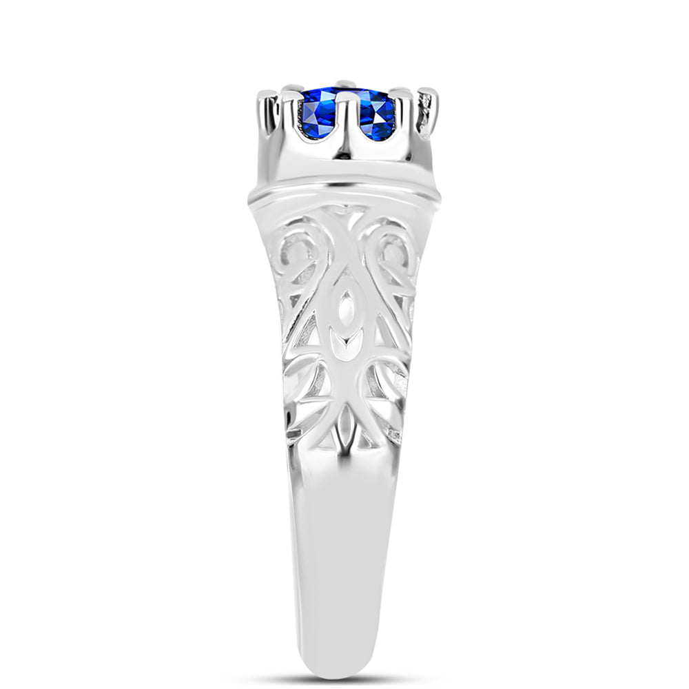Anillo de Plata con Zafiro Azul Australiano 4 