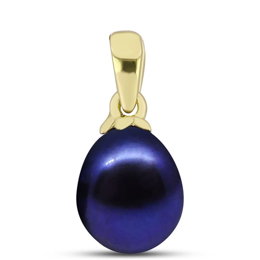 Colgante de Plata Bañada en Oro con Perla Negra Cultivada de Agua Dulce 1 