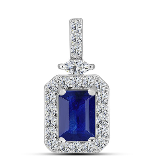 Colgante de Plata con Zafiro Azul Australiano y Topacio Blanco
