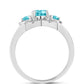 Anillo de Plata con Cuarzo Paraiba y Topacio Blanco
