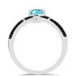 Anillo de Plata con Cuarzo Paraiba y Espinela Negra