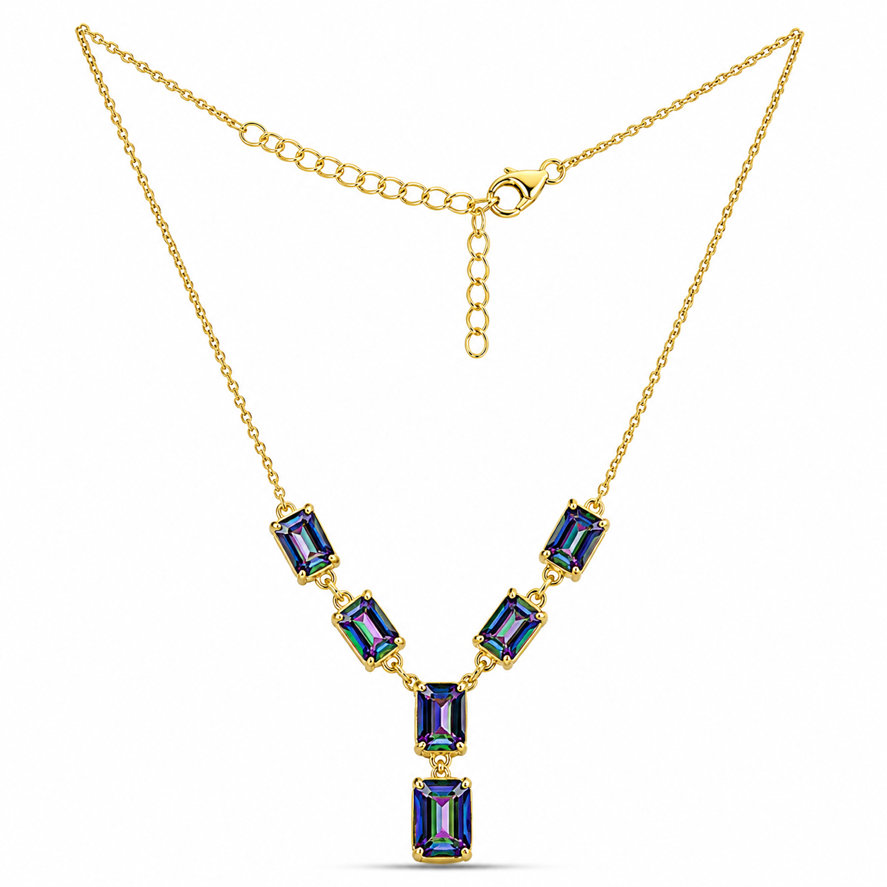 Collar de Plata Bañada en Oro con Topacio Místico 1 