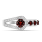 Anillo de Plata con Granate Barton y Topacio Blanco