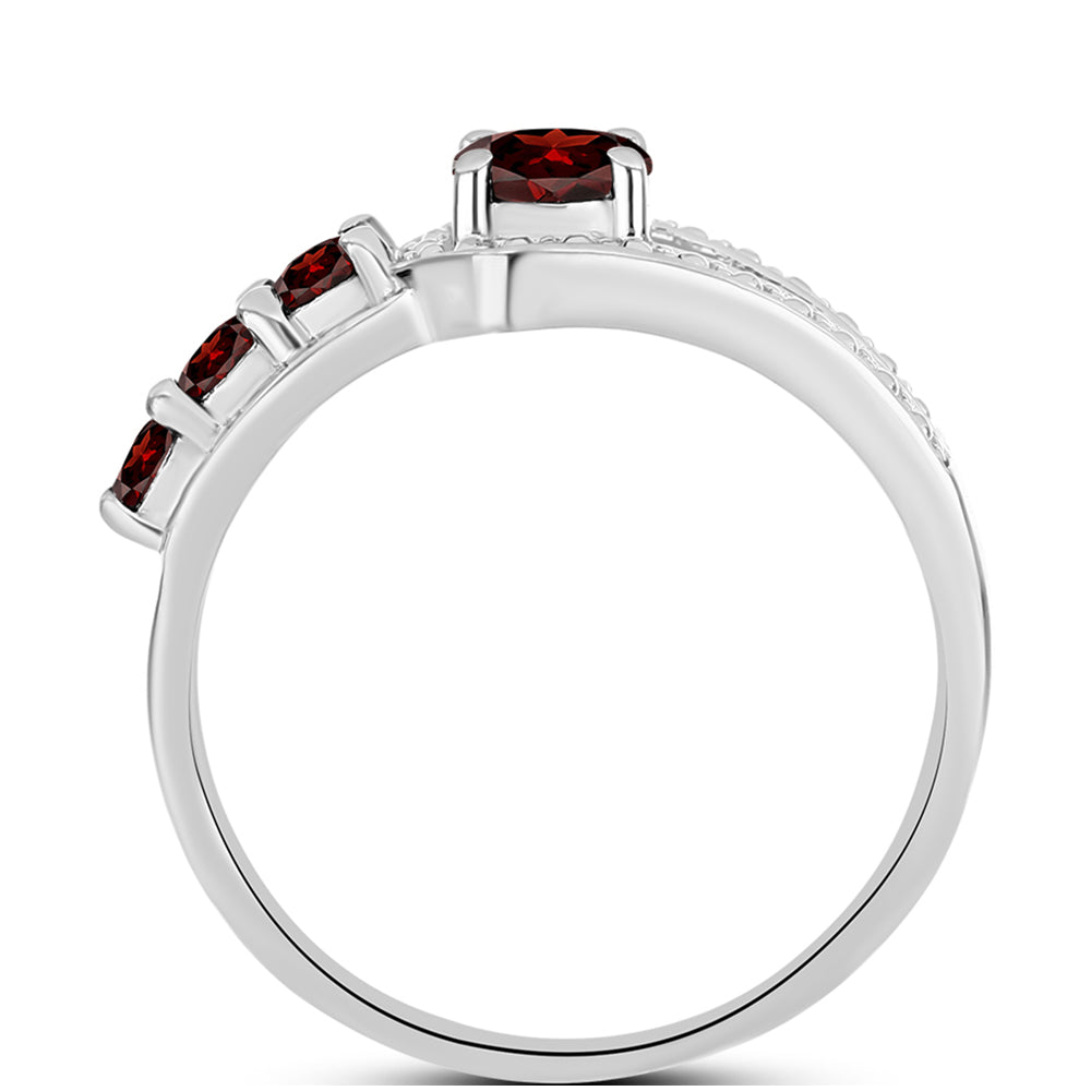Anillo de Plata con Granate Barton y Topacio Blanco