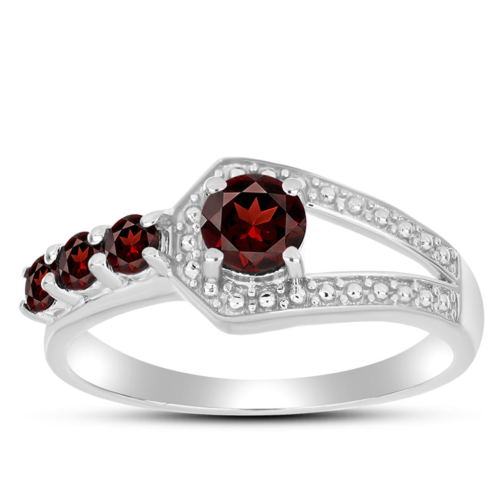 Anillo de Plata con Granate Barton y Topacio Blanco 3 