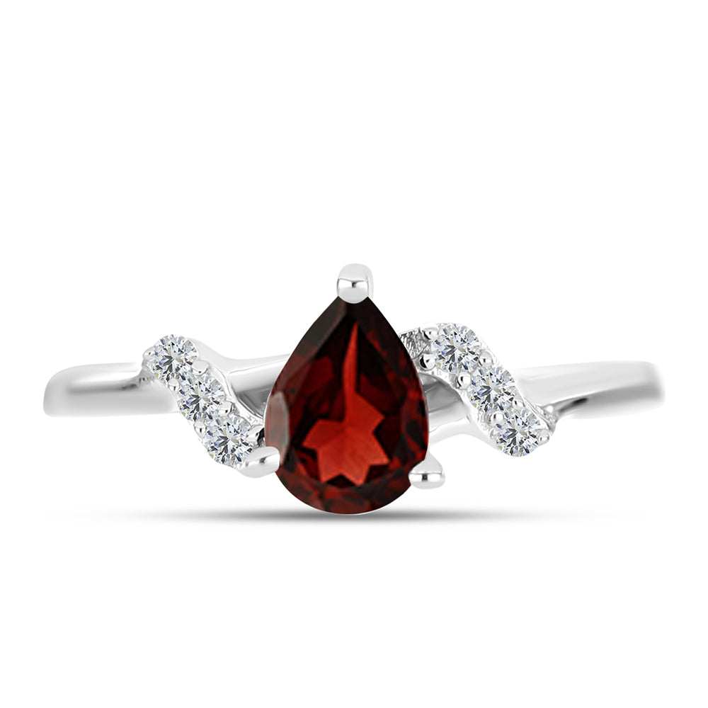 Anillo de Plata con Granate Barton y Topacio Blanco 1 