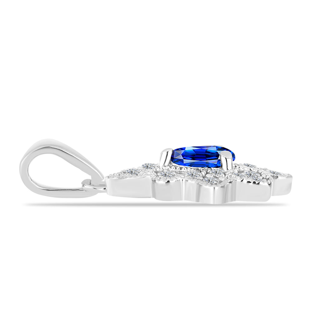 Colgante de Plata con Zafiro Azul Australiano y Topacio Blanco 2 