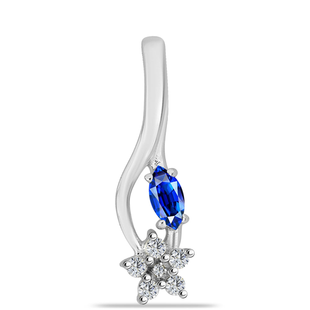 Colgante de Plata con Zafiro Azul Australiano y Topacio Blanco 1 
