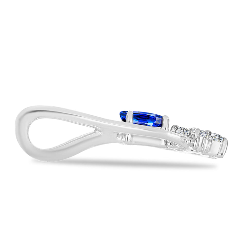 Colgante de Plata con Zafiro Azul Australiano y Topacio Blanco 2 