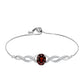 Pulsera de Plata con Granate Barton y Topacio Blanco