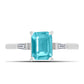 Anillo de Plata con Cuarzo Paraiba y Zircón Blanco