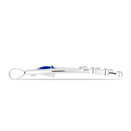 Colgante de Plata con Zafiro Azul Australiano y Topacio Blanco