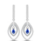 Pendientes de Plata con Zafiro Azul Australiano y Topacio Blanco