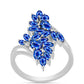 Anillo de Plata con Zafiro Azul Australiano y Topacio Blanco