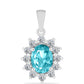 Colgante de Plata con Cuarzo Paraiba y Topacio Blanco