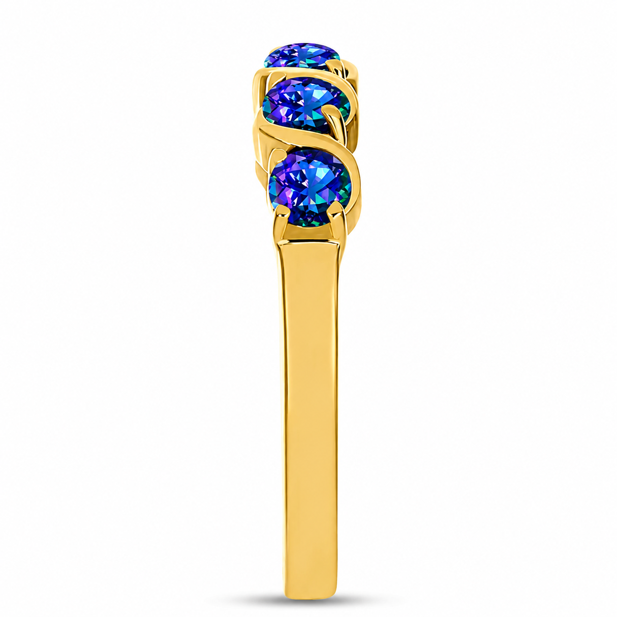Anillo de Plata Bañada en Oro con Topacio Místico