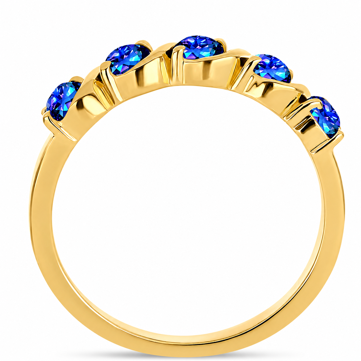Anillo de Plata Bañada en Oro con Topacio Místico