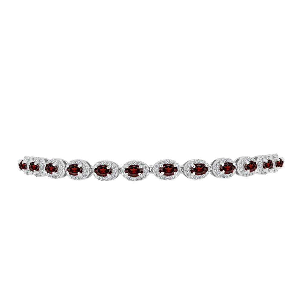 Pulsera de Plata con Granate Barton y Topacio Blanco 2 