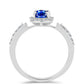 Anillo de Plata con Zafiro Azul Australiano y Topacio Blanco