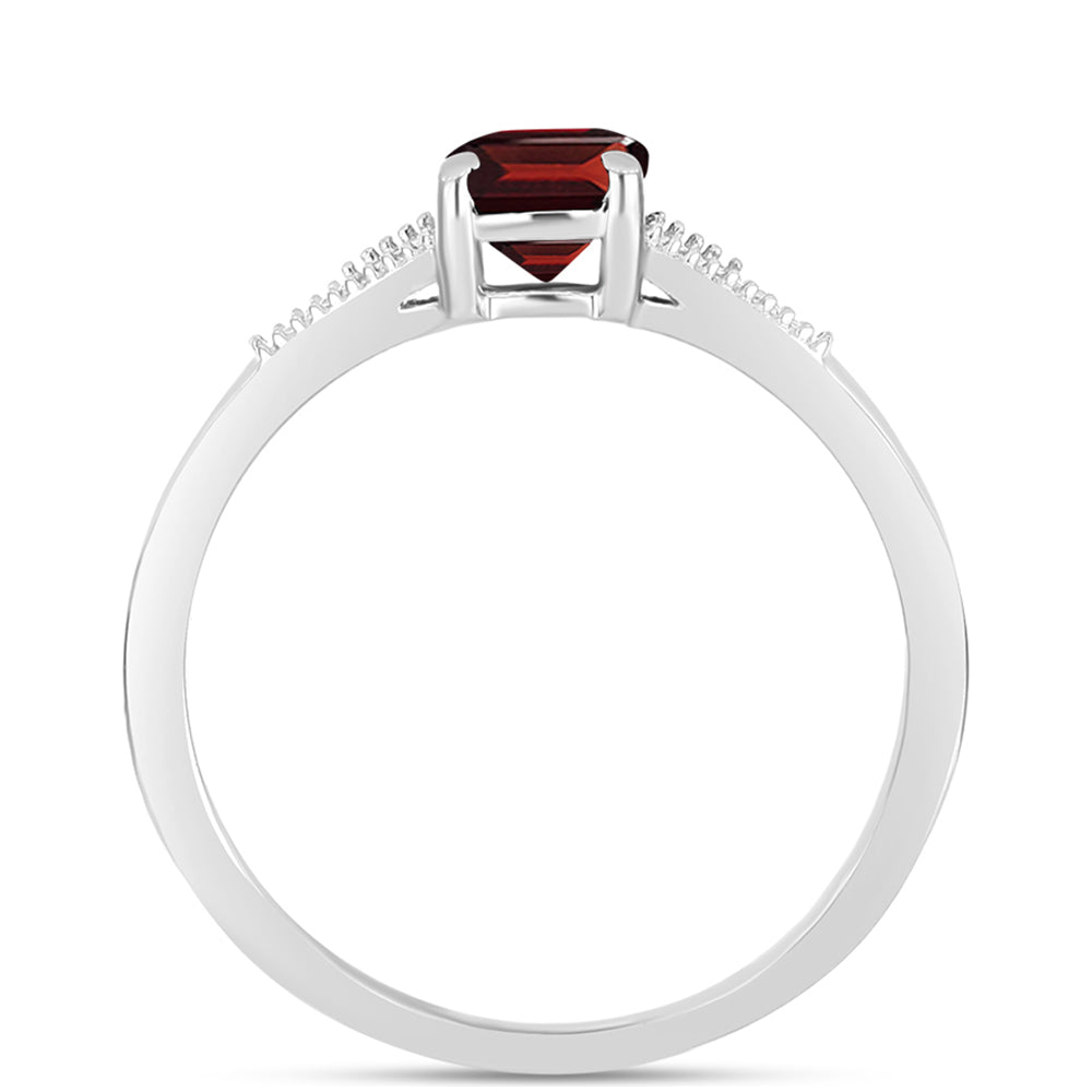 Anillo de Plata con Granate Barton y Topacio Blanco